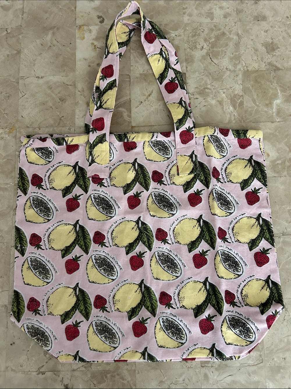 New Mahogany Kyoko Tote Bag in a "Pink Lemonade" print.
